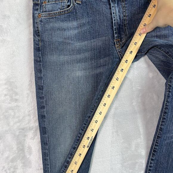 7 For All Mankind Jeans Women's 28 Straight Fit Mid Rise Blue Denim Casual Boho - Picture 6 of 12